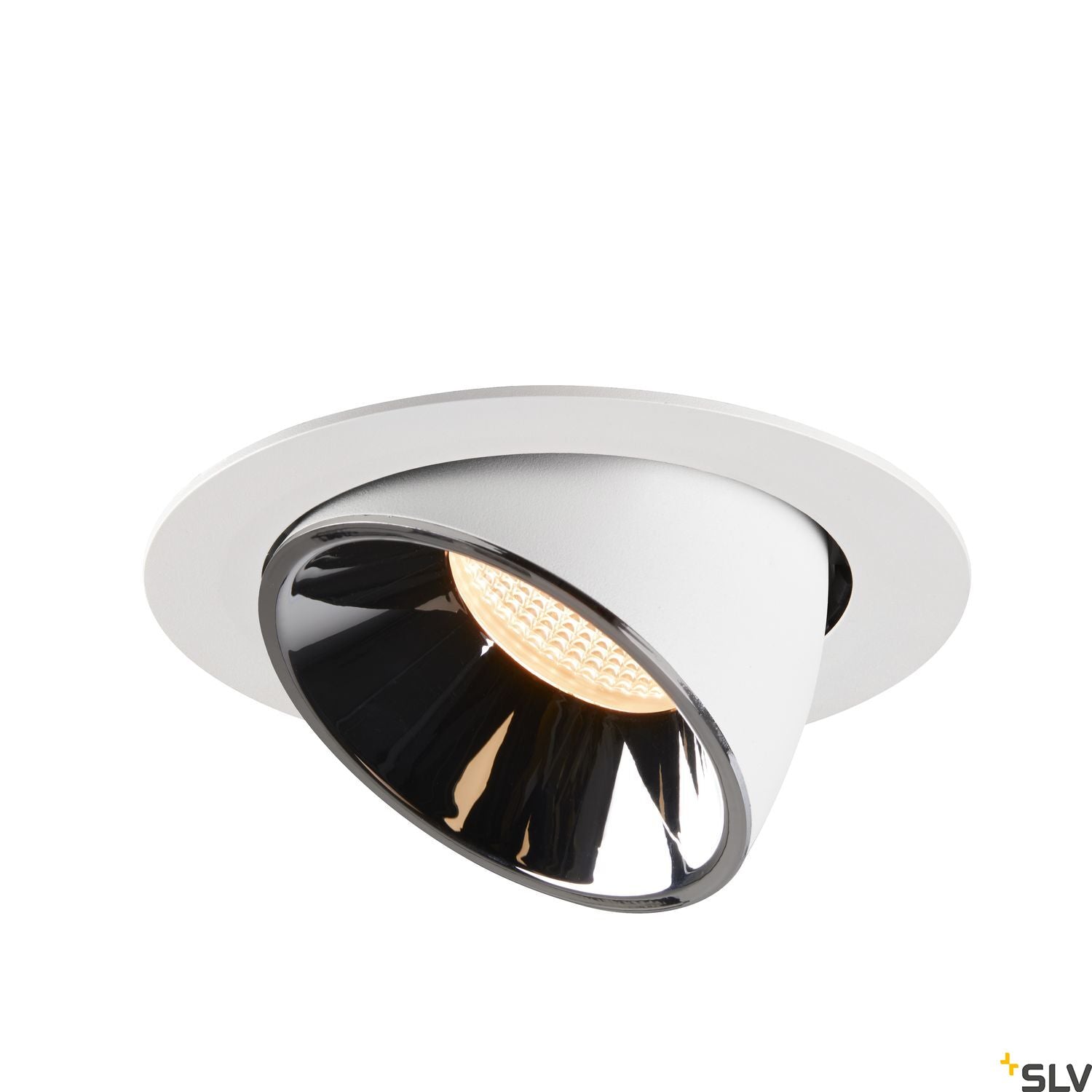 SLV NUMINOS® GIMBLE XL, Deckeneinbauleuchte weiß / chrom 2700K 20°