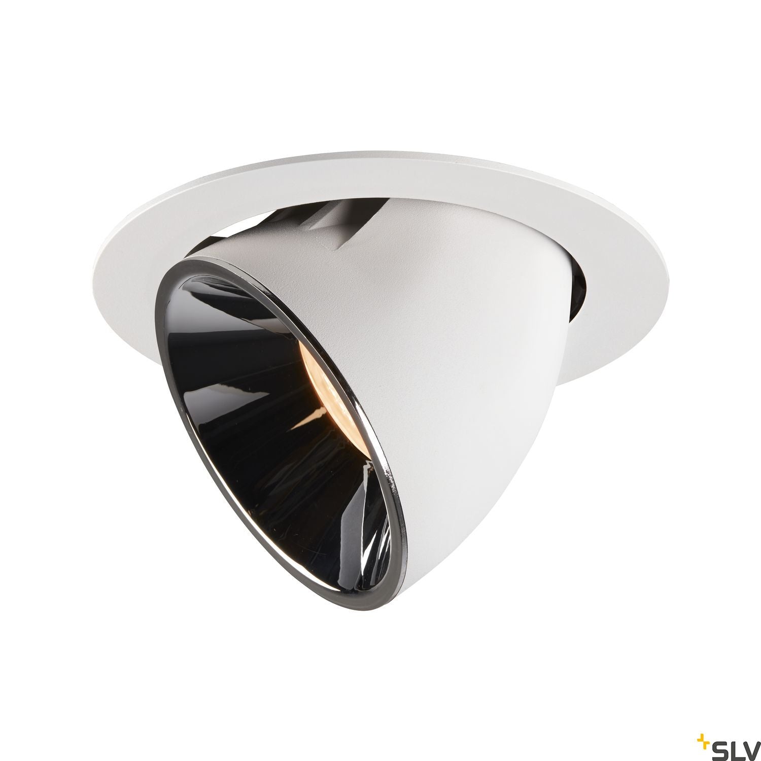 SLV NUMINOS® GIMBLE XL, Deckeneinbauleuchte weiß / chrom 2700K 40°