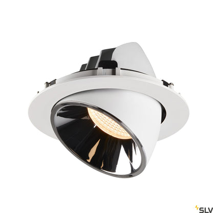 SLV NUMINOS® GIMBLE XL, Deckeneinbauleuchte weiß / chrom 2700K 40°