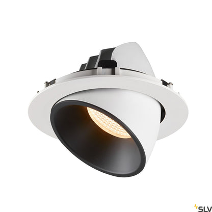 SLV NUMINOS® GIMBLE XL, Deckeneinbauleuchte weiß / schwarz 2700K 55°