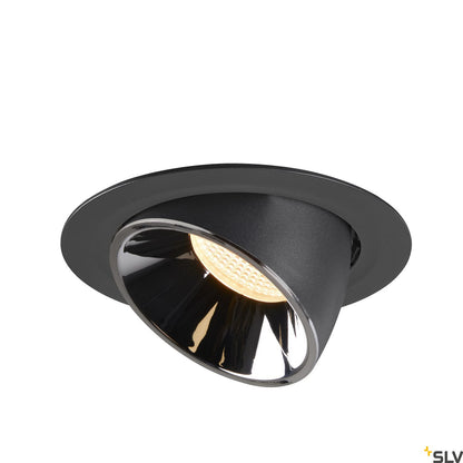 SLV NUMINOS® GIMBLE XL, Deckeneinbauleuchte schwarz / chrom 3000K 20°