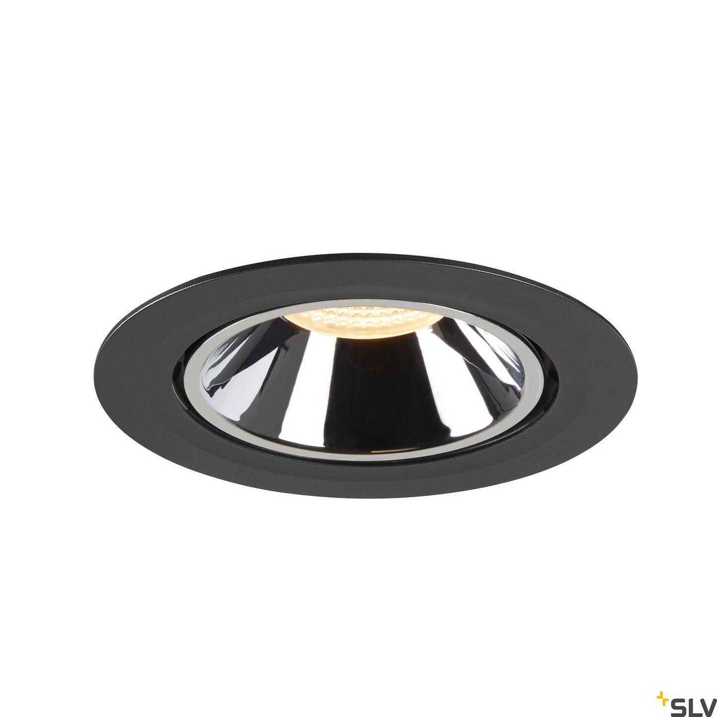 SLV NUMINOS® GIMBLE XL, Deckeneinbauleuchte schwarz / chrom 3000K 40°