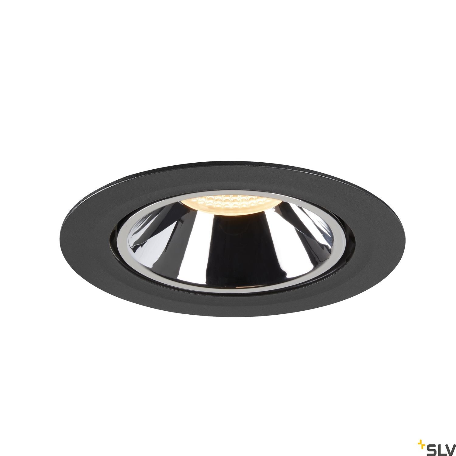 SLV NUMINOS® GIMBLE XL, Deckeneinbauleuchte schwarz / chrom 3000K 55°