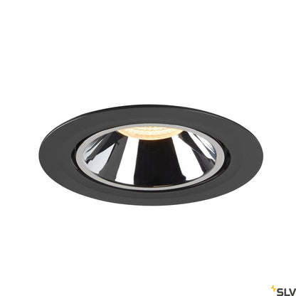 SLV NUMINOS® GIMBLE XL, Deckeneinbauleuchte schwarz / chrom 3000K 55°