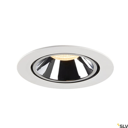 SLV NUMINOS® GIMBLE XL, Deckeneinbauleuchte weiß / chrom 3000K 40°