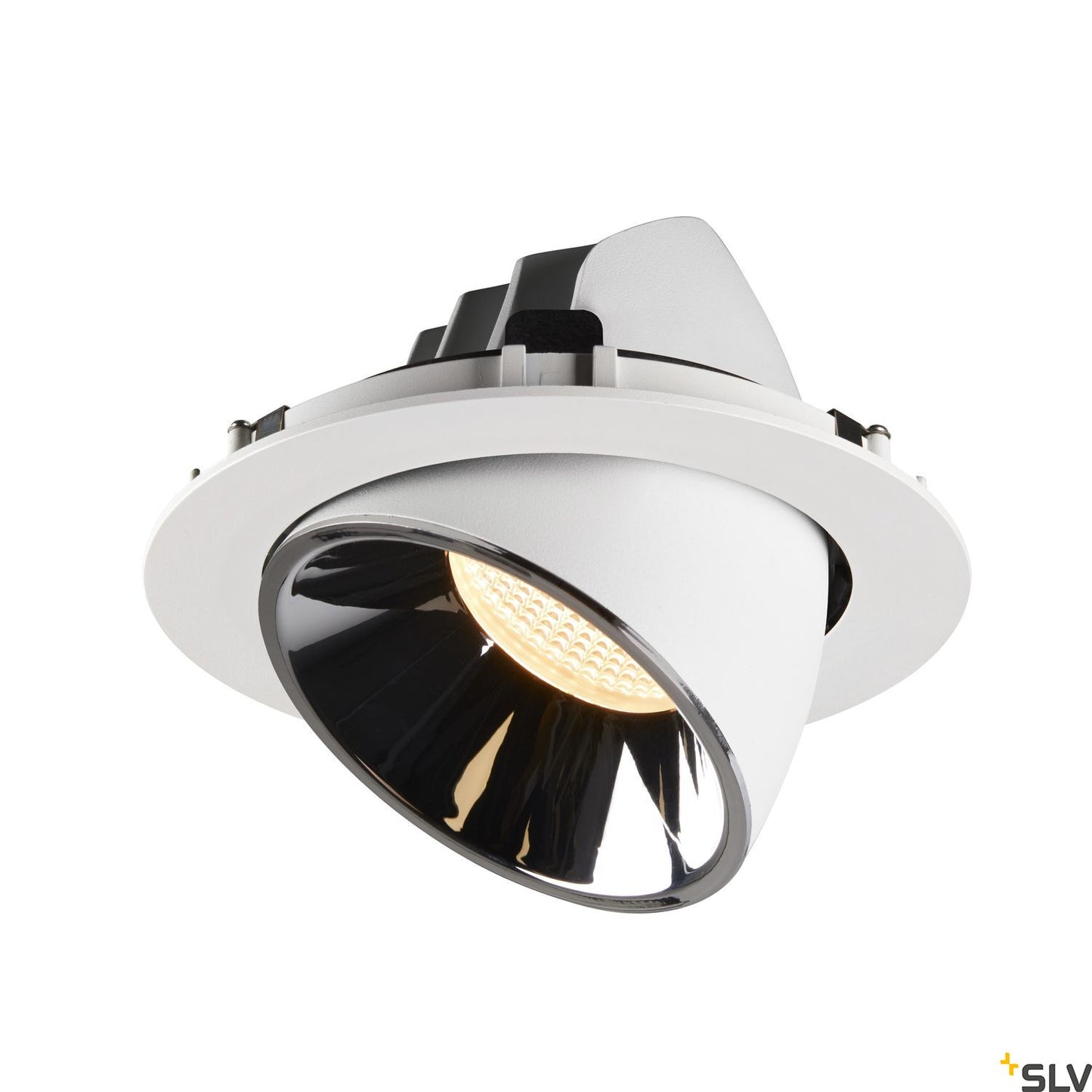 SLV NUMINOS® GIMBLE XL, Deckeneinbauleuchte weiß / chrom 3000K 40°