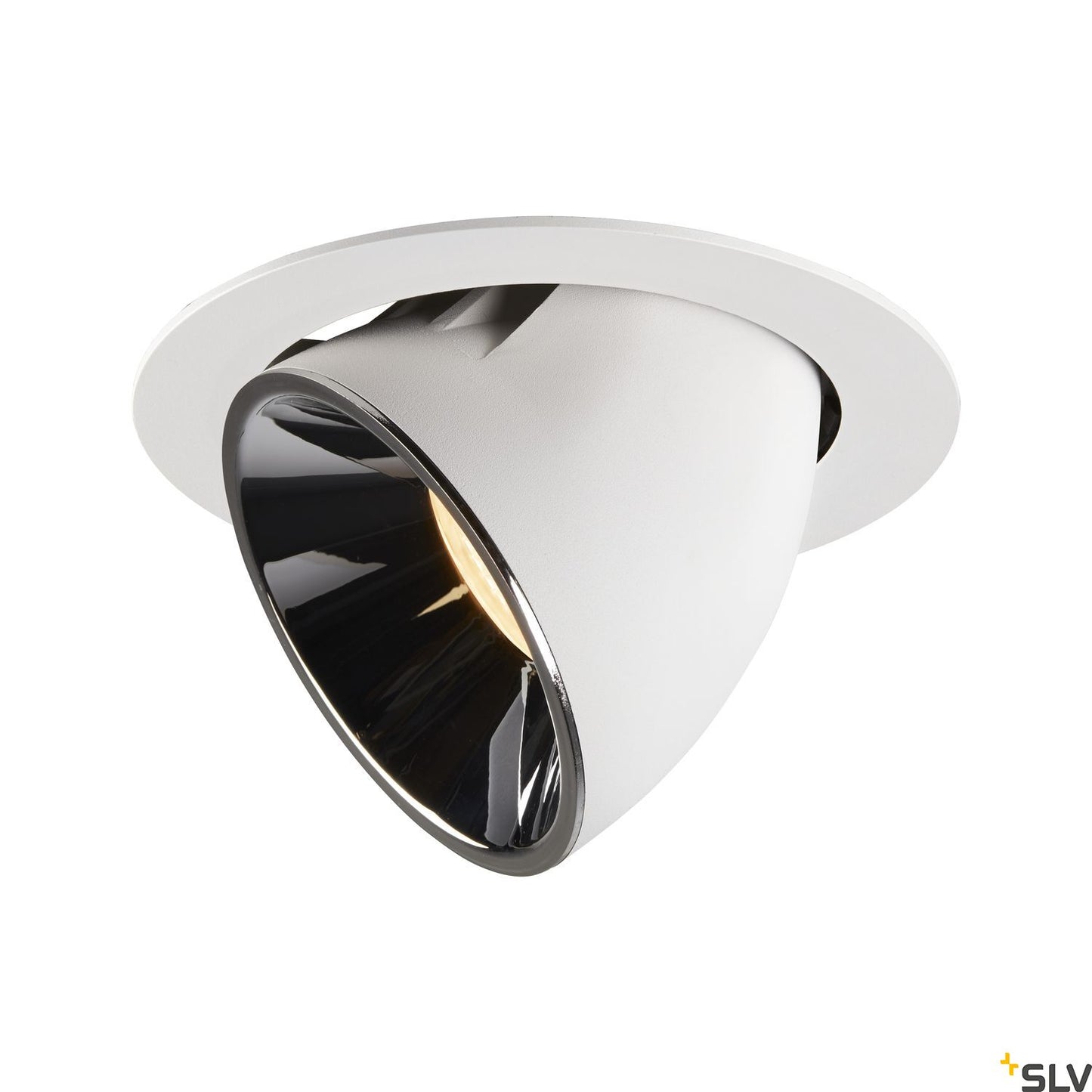 SLV NUMINOS® GIMBLE XL, Deckeneinbauleuchte weiß / chrom 3000K 55°