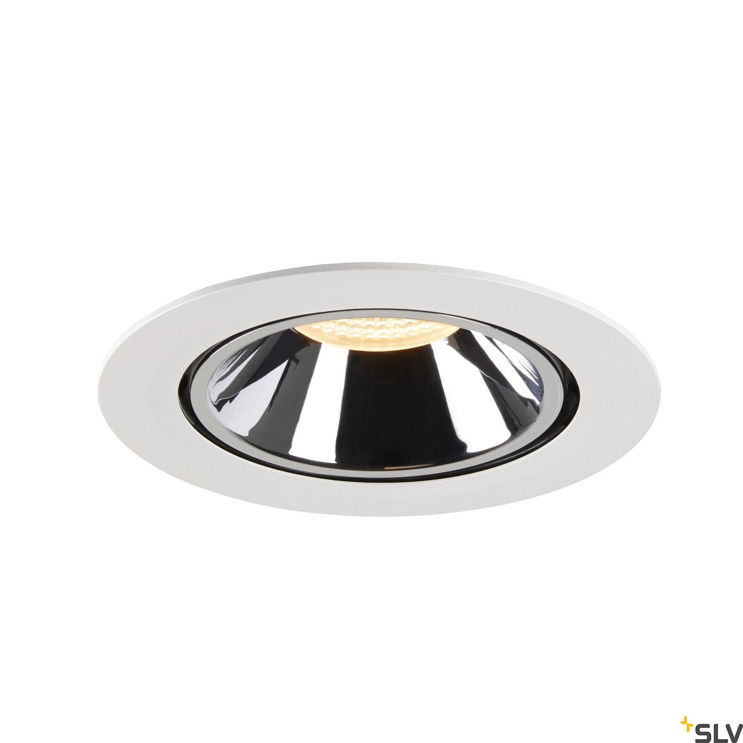 SLV NUMINOS® GIMBLE XL, Deckeneinbauleuchte weiß / chrom 3000K 55°