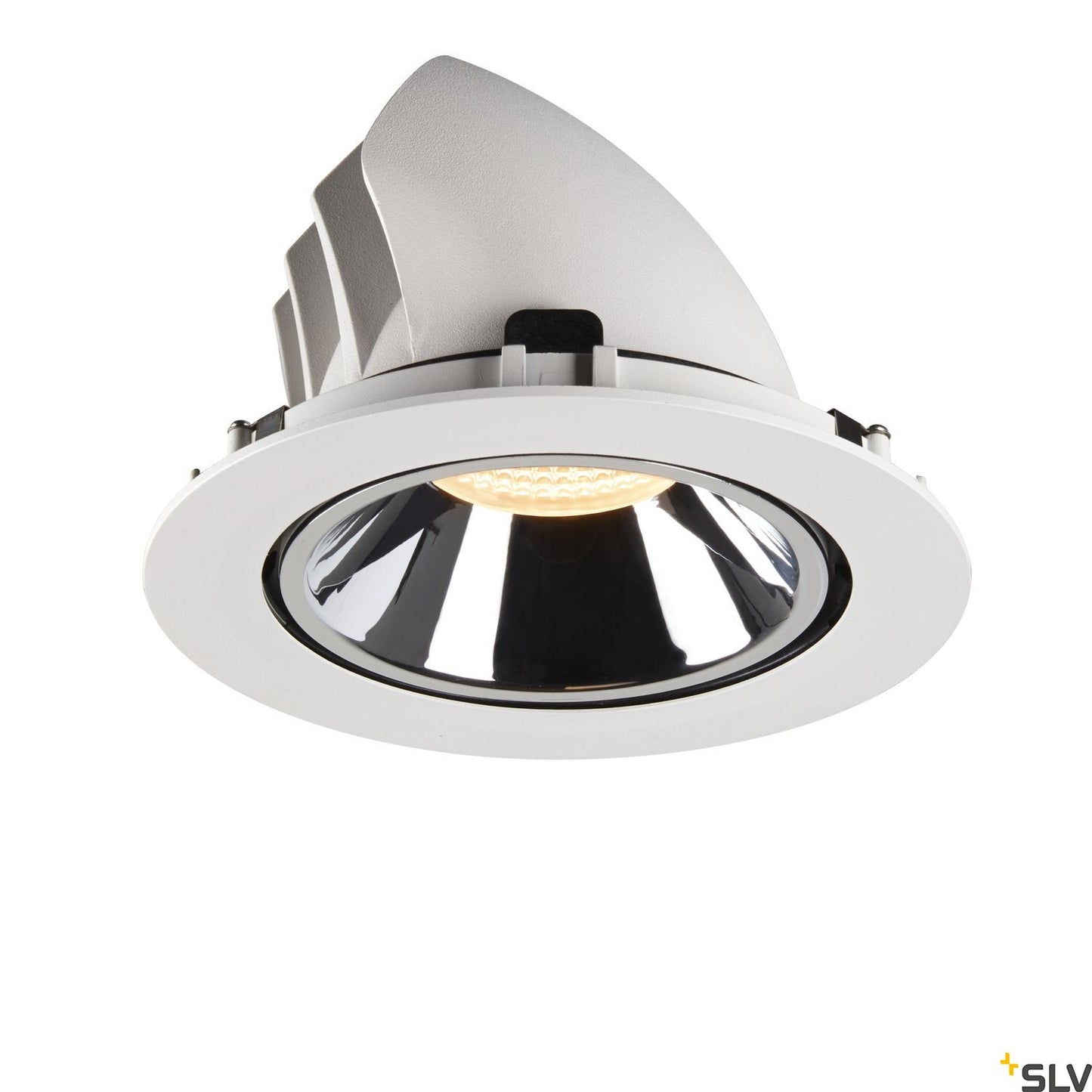 SLV NUMINOS® GIMBLE XL, Deckeneinbauleuchte weiß / chrom 3000K 55°