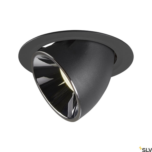 SLV NUMINOS® GIMBLE XL, Deckeneinbauleuchte schwarz / chrom 4000K 20°