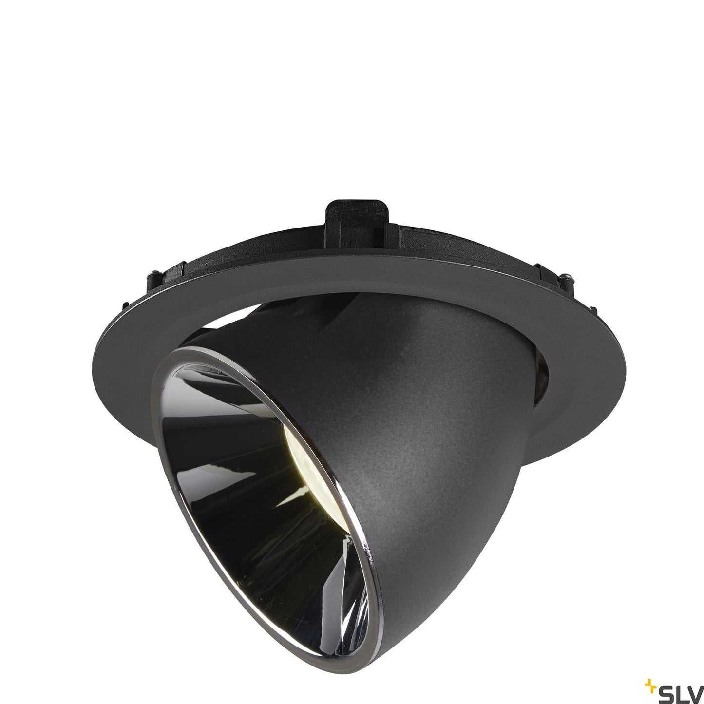 SLV NUMINOS® GIMBLE XL, Deckeneinbauleuchte schwarz / chrom 4000K 20°