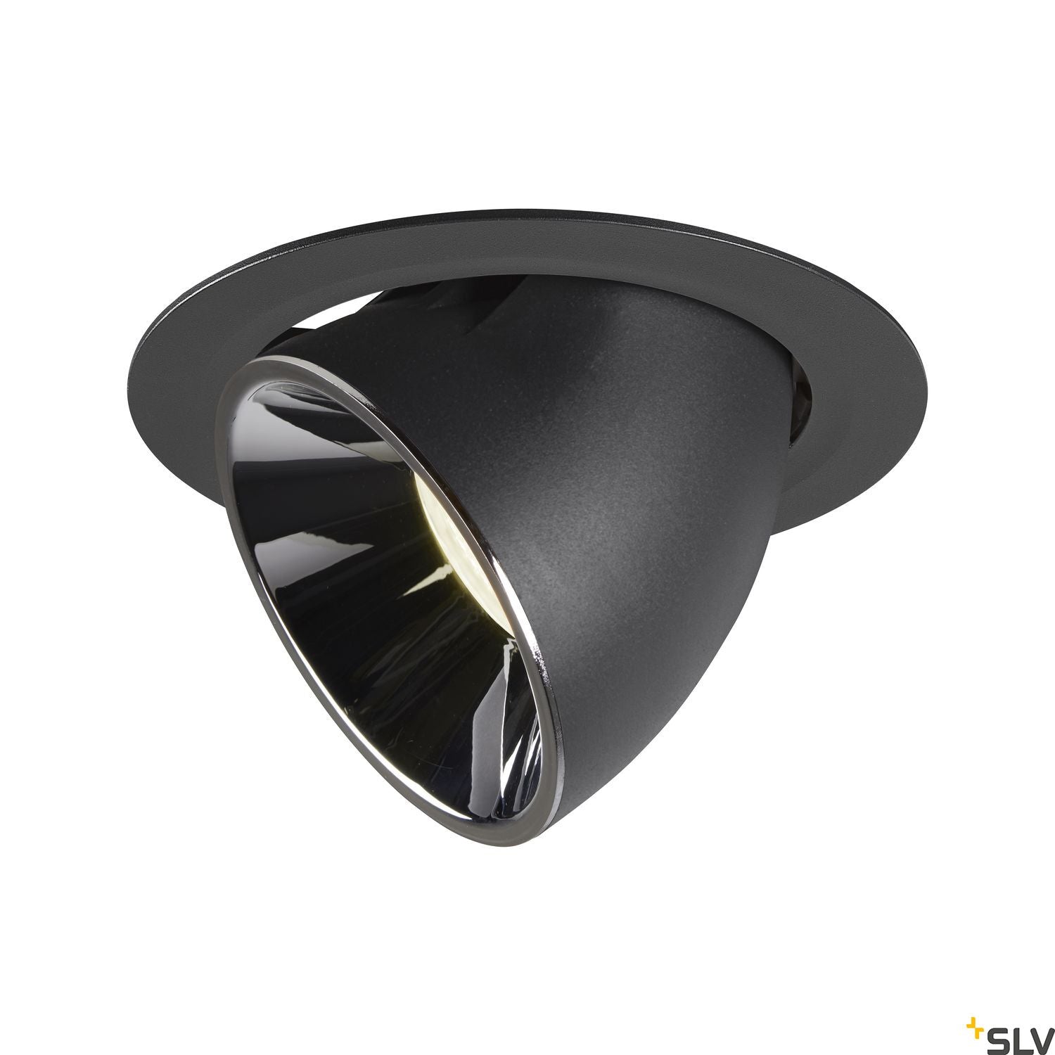 SLV NUMINOS® GIMBLE XL, Deckeneinbauleuchte schwarz / chrom 4000K 40°