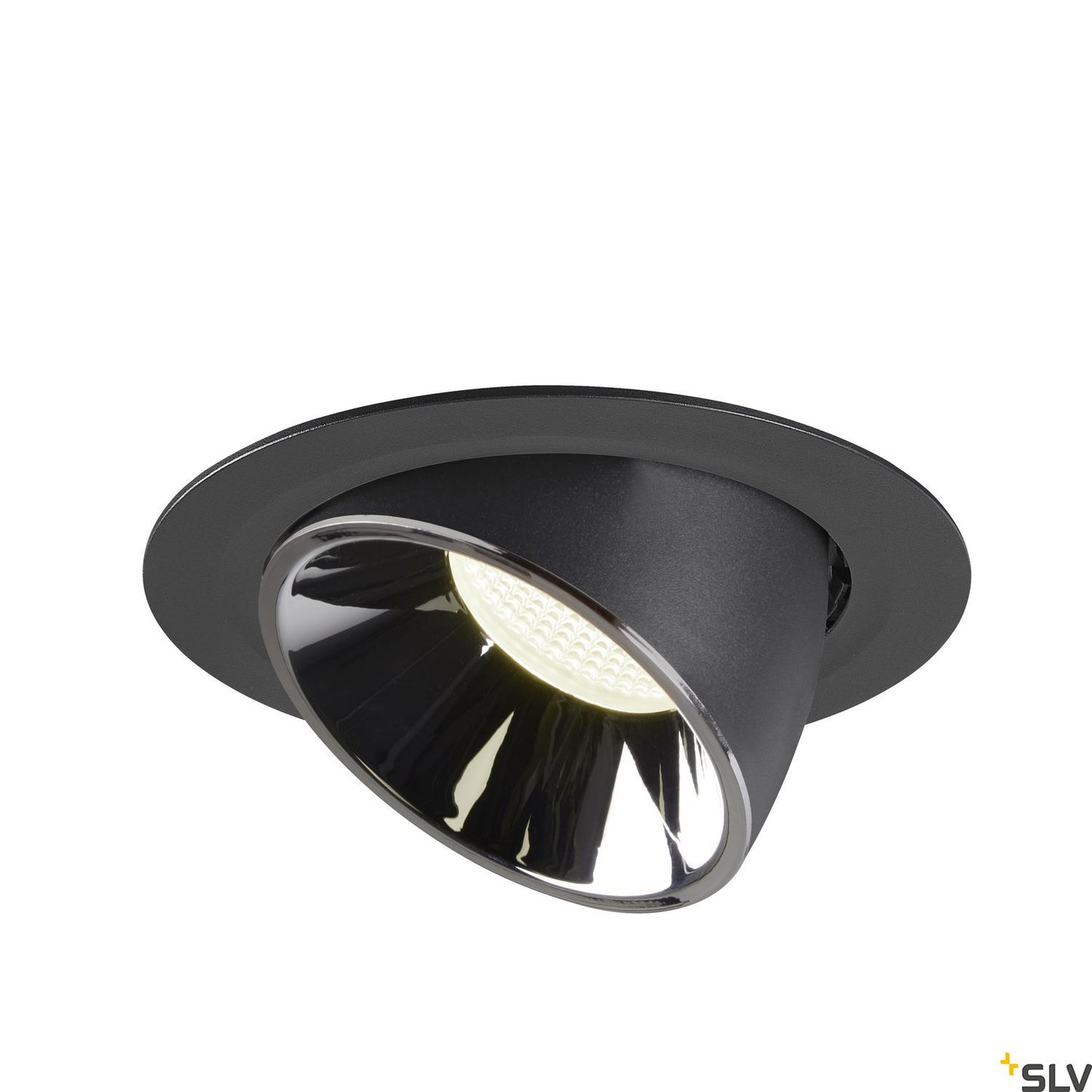 SLV NUMINOS® GIMBLE XL, Deckeneinbauleuchte schwarz / chrom 4000K 40°