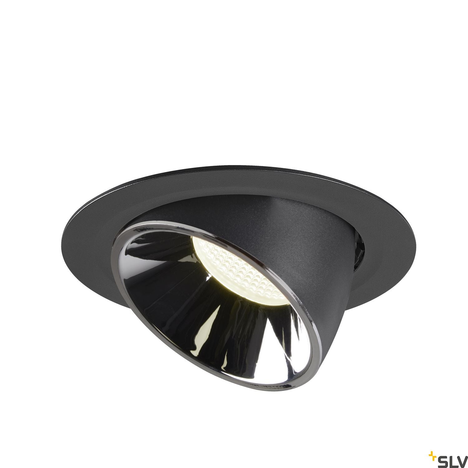 SLV NUMINOS® GIMBLE XL, Deckeneinbauleuchte schwarz / chrom 4000K 40°