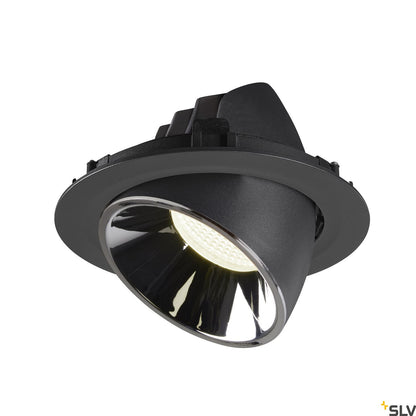 SLV NUMINOS® GIMBLE XL, Deckeneinbauleuchte schwarz / chrom 4000K 40°