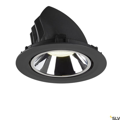 SLV NUMINOS® GIMBLE XL, Deckeneinbauleuchte schwarz / chrom 4000K 55°