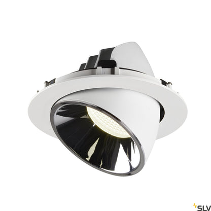 SLV NUMINOS® GIMBLE XL, Deckeneinbauleuchte weiß / chrom 4000K 40°