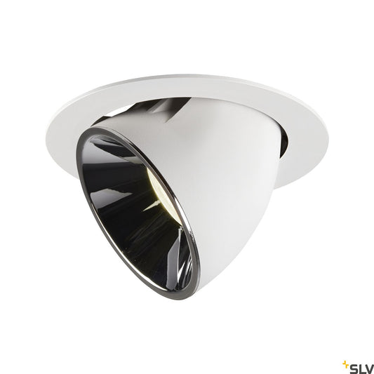SLV NUMINOS® GIMBLE XL, Deckeneinbauleuchte weiß / chrom 4000K 55°