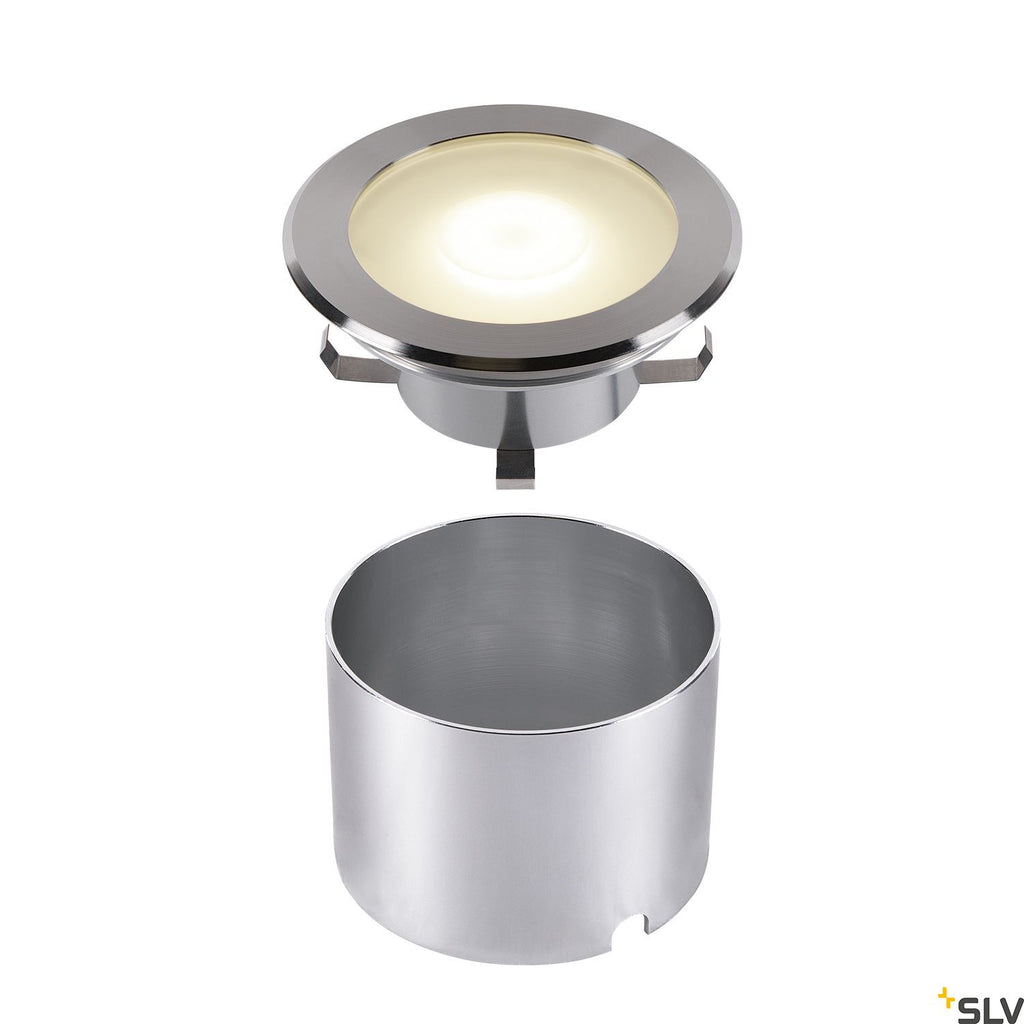 SLV DASAR FLAT 120 EL, Bodeneinbauleuchte edelstahl 7W 3000K