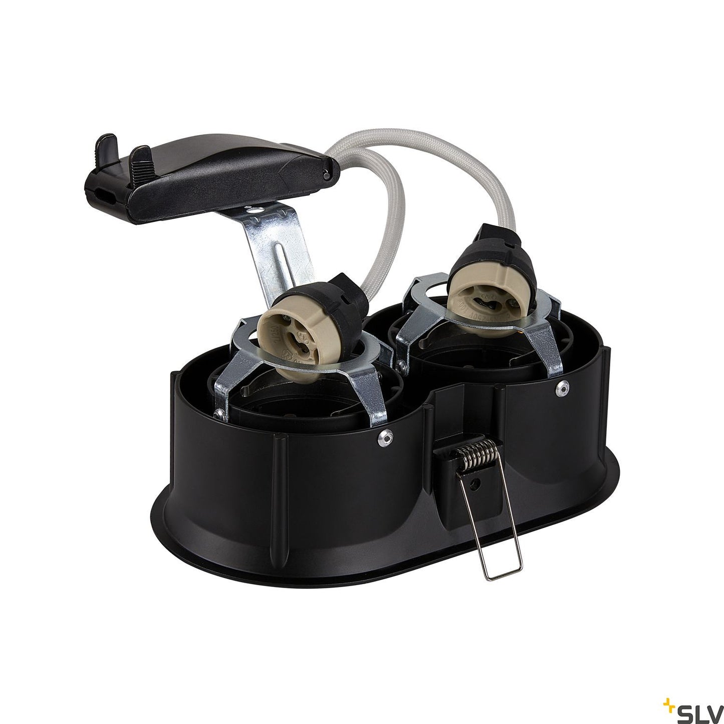SLV HORN double QPAR51, Deckeneinbauleuchte schwarz 25W