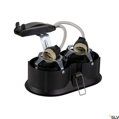 SLV HORN double QPAR51, Deckeneinbauleuchte schwarz 25W