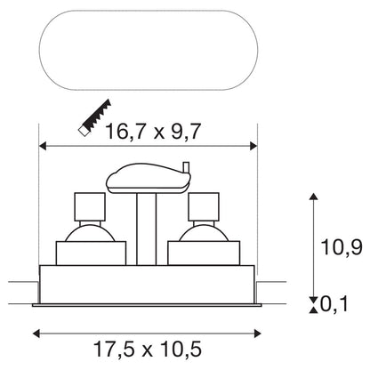 SLV HORN double QPAR51, Deckeneinbauleuchte weiß 25W