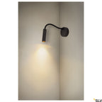 SLV KARPO GOOSE, Wandaufbauleuchte schwarz 5,8W 3000K 40°