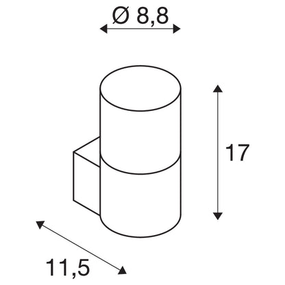 SLV GRAFIT E27 round, Wandaufbauleuchte anthrazit