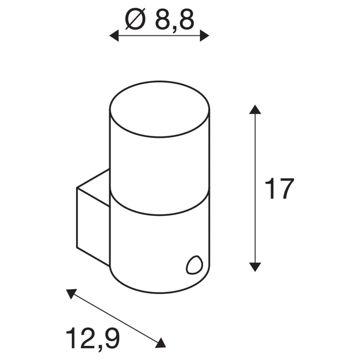 SLV GRAFIT E27 round Sensor, Wandaufbauleuchte anthrazit