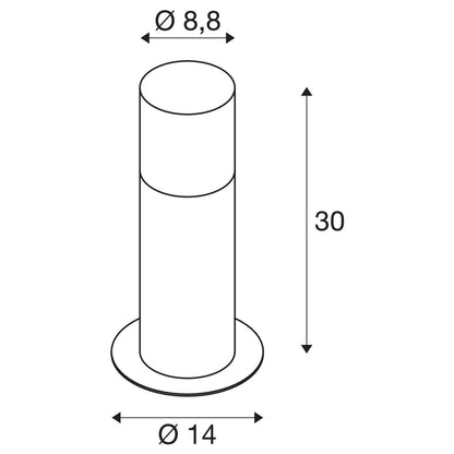 SLV GRAFIT E27 30 Pole round, Stehleuchte anthrazit