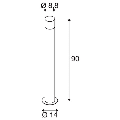 SLV GRAFIT E27 90 Pole round, Stehleuchte anthrazit
