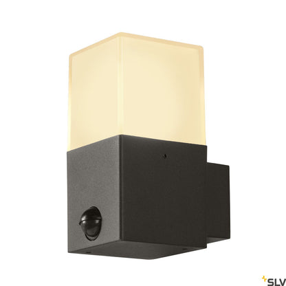 SLV GRAFIT E27 square Sensor, Wandaufbauleuchte anthrazit
