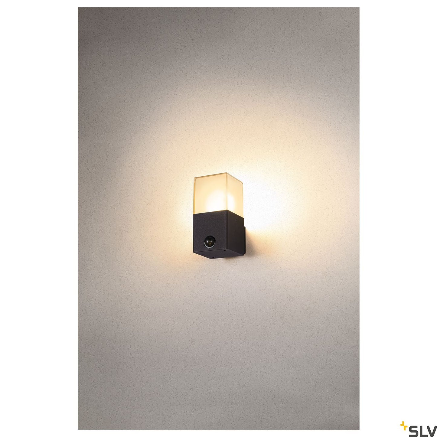 SLV GRAFIT E27 square Sensor, Wandaufbauleuchte anthrazit