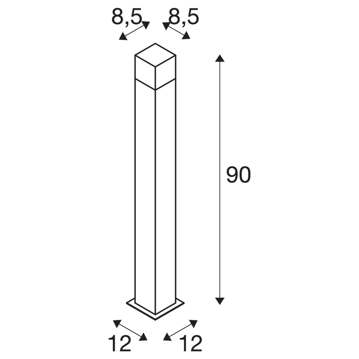 SLV GRAFIT E27 90 Pole square, Stehleuchte anthrazit