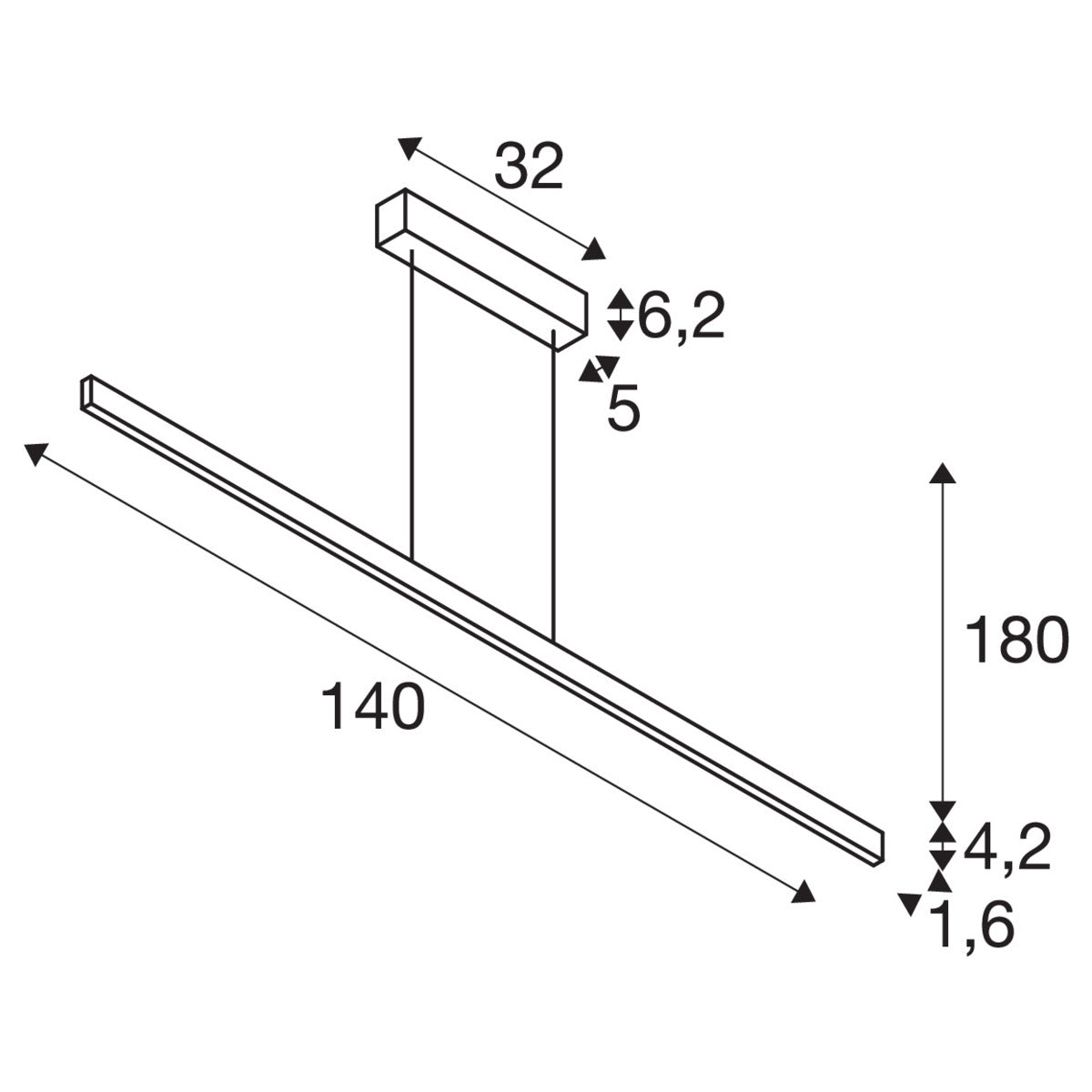 SLV ONE LINEAR 140 PHASE up/down, Pendelleuchte weiß 35W 2700/3000K