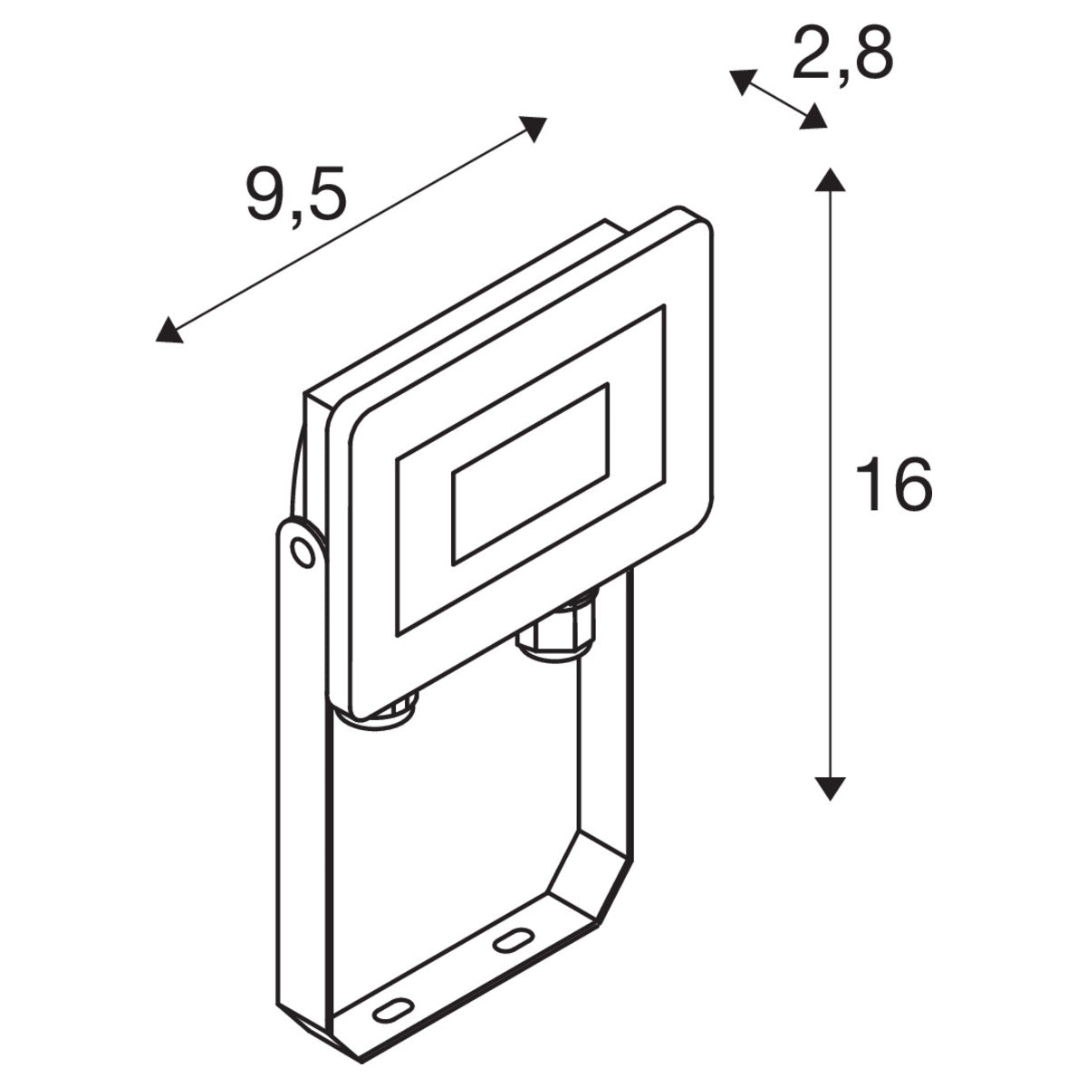 SLV FLOODI S, Wand- und Deckenaufbauleuchte anthrazit / transparent 9,3W 3000K 100°