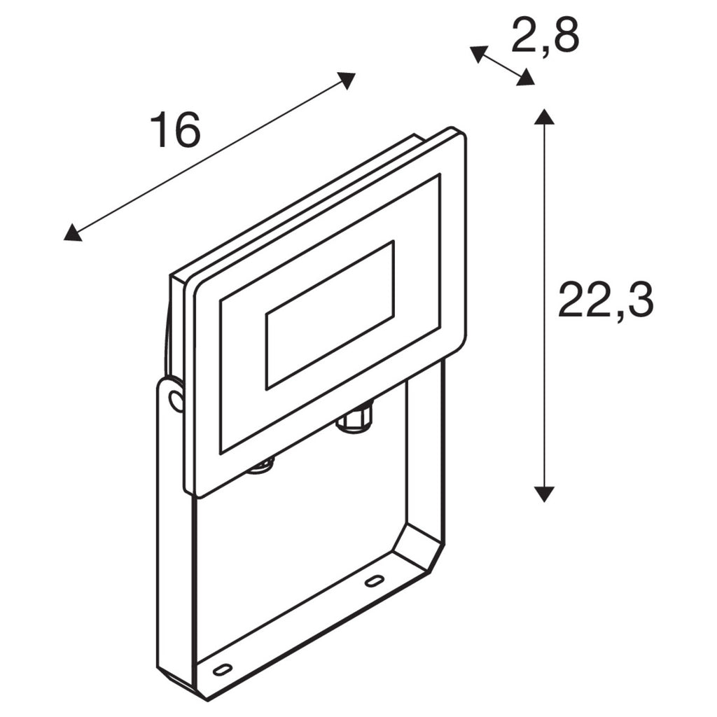 SLV FLOODI M, Wand- und Deckenaufbauleuchte anthrazit / transparent 30W 3000K 100°