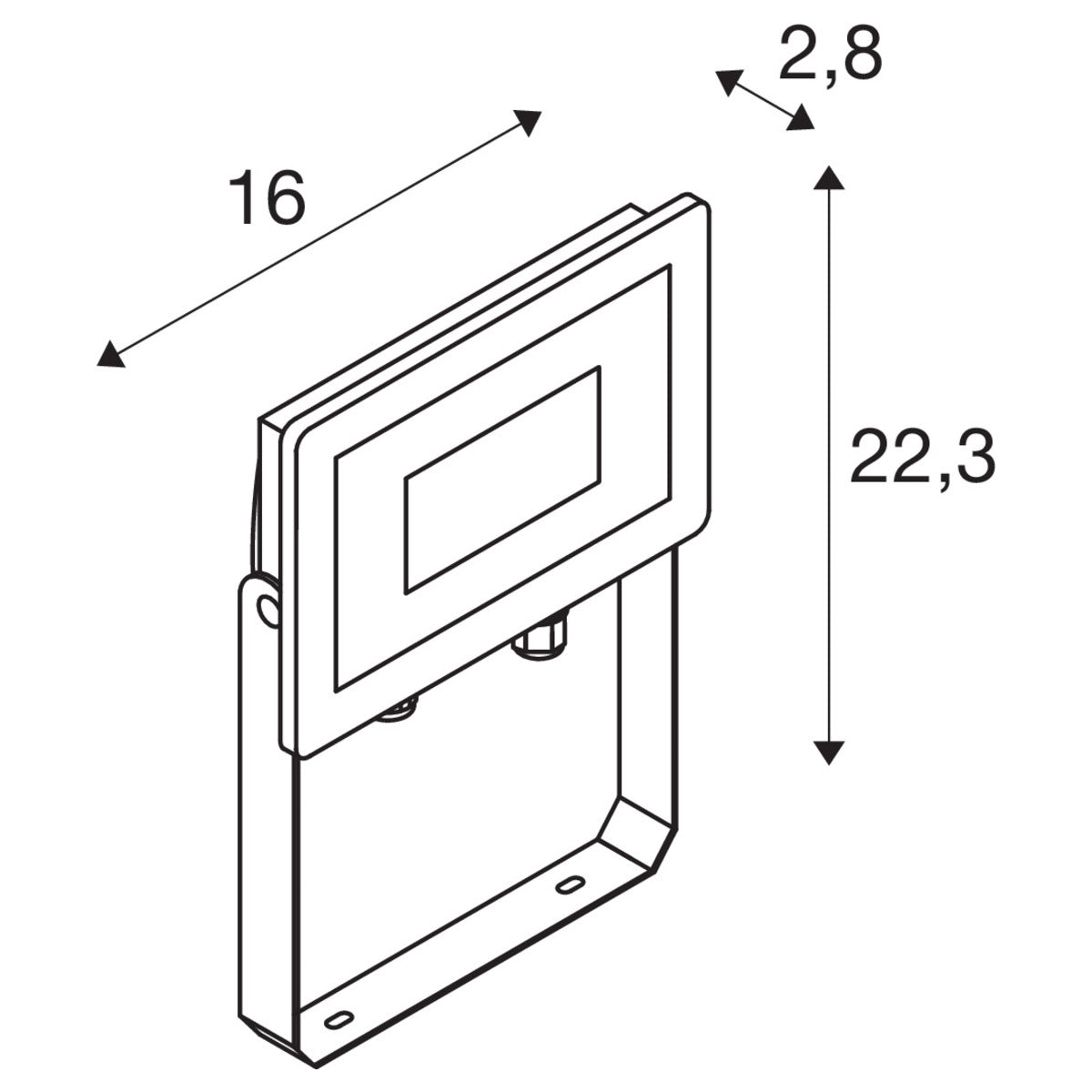 SLV FLOODI M, Wand- und Deckenaufbauleuchte anthrazit / transparent 30W 3000K 100°