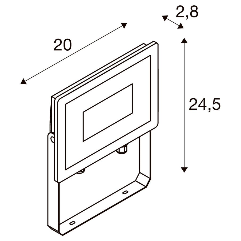SLV FLOODI L, Wand- und Deckenaufbauleuchte anthrazit / transparent 48W 3000K 100°