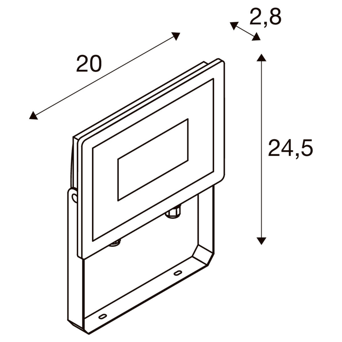 SLV FLOODI L, Wand- und Deckenaufbauleuchte anthrazit / transparent 48W 3000K 100°