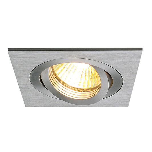 SLV NEW TRIA I MR16 Downlight, eckig, alu brushed, max. 50W, inkl. Clipfedern