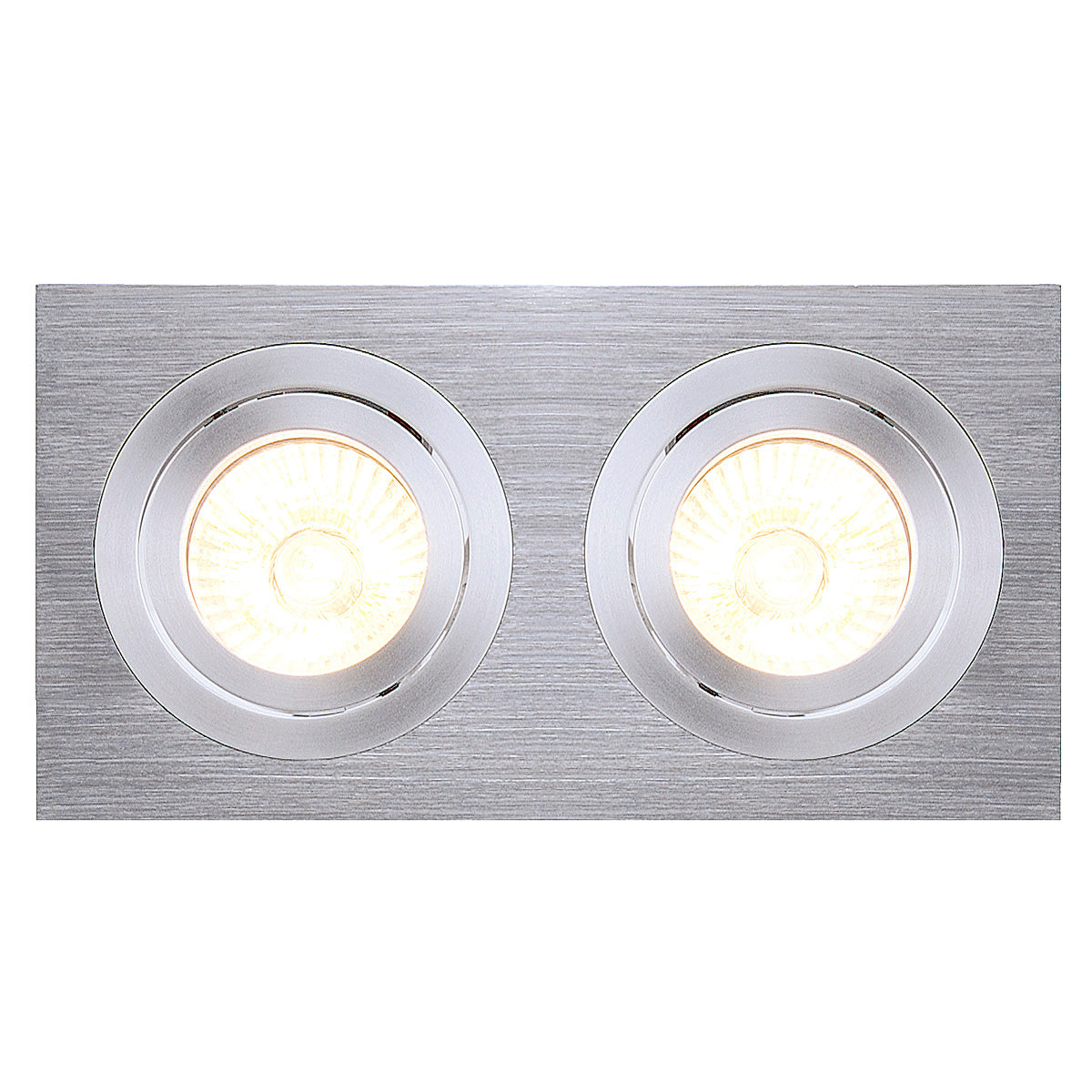 SLV NEW TRIA II MR16 Downlight, rechteckig, alu brushed, max. 2x50W, inkl. Clipfedern