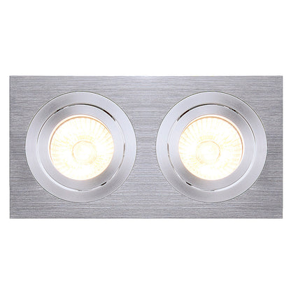 SLV NEW TRIA II MR16 Downlight, rechteckig, alu brushed, max. 2x50W, inkl. Clipfedern