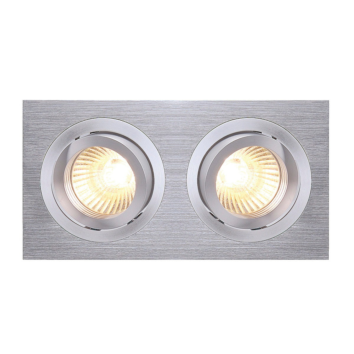 SLV NEW TRIA II MR16 Downlight, rechteckig, alu brushed, max. 2x50W, inkl. Clipfedern