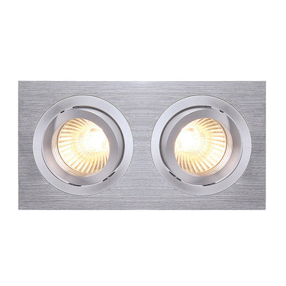 SLV NEW TRIA II MR16 Downlight, rechteckig, alu brushed, max. 2x50W, inkl. Clipfedern