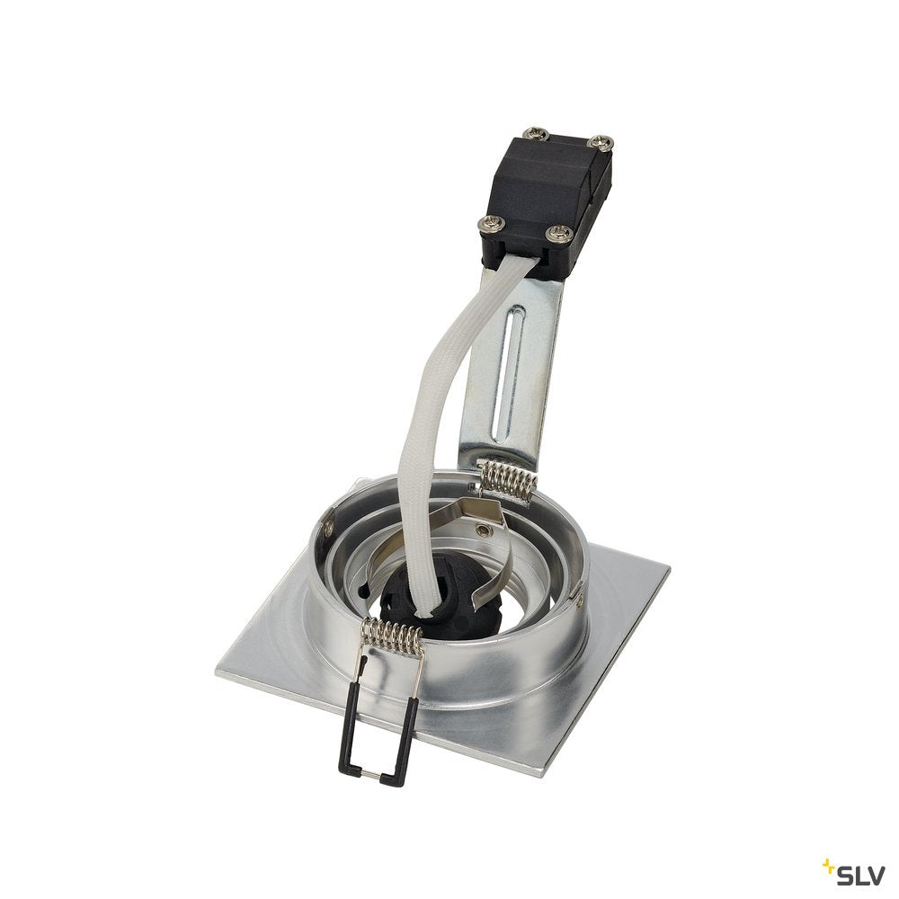 SLV NEW TRIA I GU10 Downlight, eckig, alu brushed, max. 50W, inkl. Clipfedern