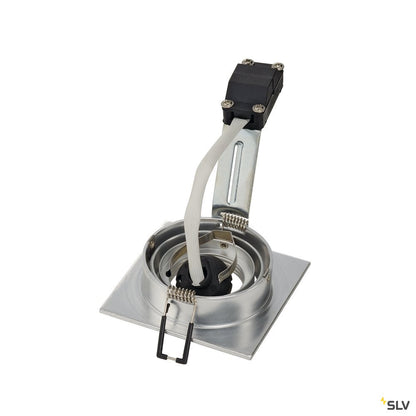 SLV NEW TRIA I GU10 Downlight, eckig, alu brushed, max. 50W, inkl. Clipfedern