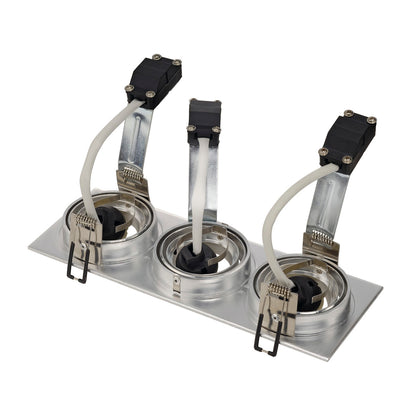 SLV NEW TRIA III GU10 Downlight, rechteckig, alu brushed, max. 3x50W, inkl. Clipfedern
