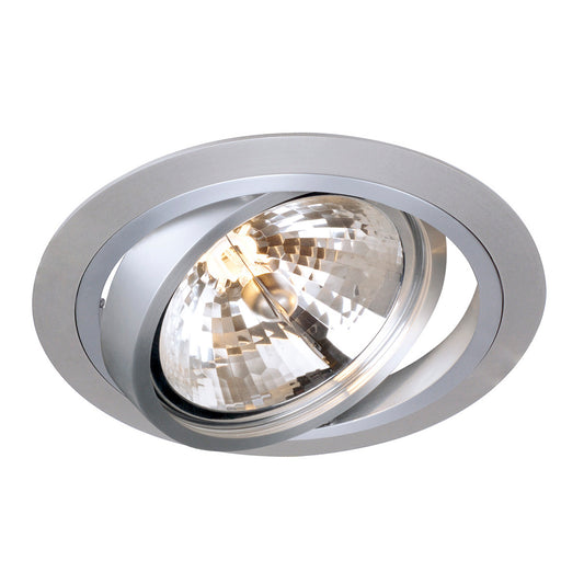 SLV NEW TRIA I QRB111 Downlight, rund, alu brushed, max. 75W, inkl. Blattfedern