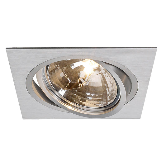 SLV NEW TRIA I QRB111 Downlight, eckig, alu brushed, max. 75W, inkl. Blattfedern